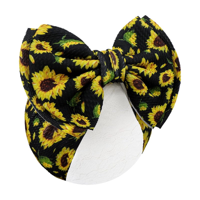 ONENINEDREAM 7’’ Yellow Bows for Baby Girls Sunflower Girl Headbands Baby Bow Summer Outfits Hair Accessories for Newborn Infant Toddler Clothes - Image 1